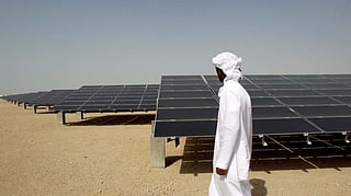 UAE Energy Minister Suhail Al Mazrouei outlined the country’s clean-energy ambitions at Middle East Energy in Dubai. Pictured above is a solar power farm in Abu Dhabi. (Image used for illustrative purposes). 