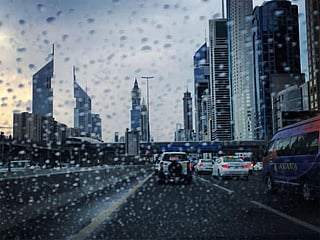 Rain on Sheikh Zayed Road