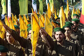 Members of Hezbollah. The Iran-backed proxy militia has rejected the US-brokered ceasefire talks between Israel and Lebanon and says it will "not accept any deal" emerging from them.