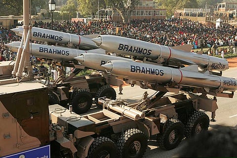 BrahMos is a compound name with ‘Brah’ stemming from the Indian river Brahmaputra and ‘Mos’ from the Russian river Moskva.