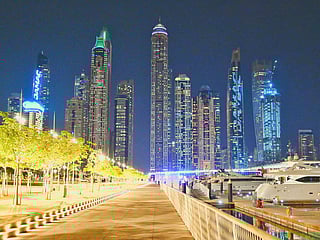 The Dubai Marina's skyline. 