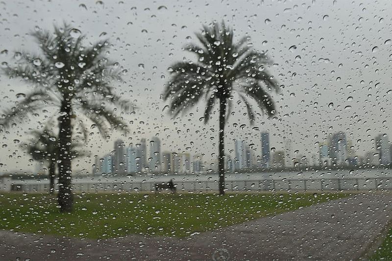 Light rain in Sharjah on Tuesday.
