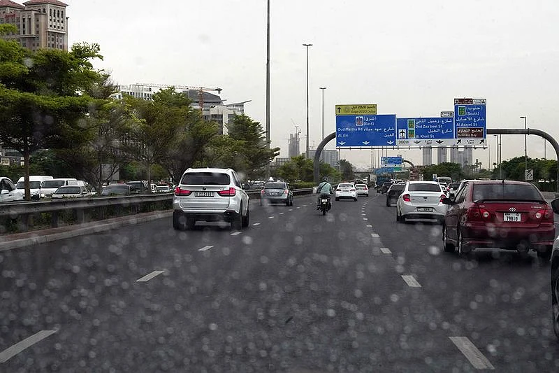 Dubai enjoys overcast skies and light rain on 27th July, 2022.