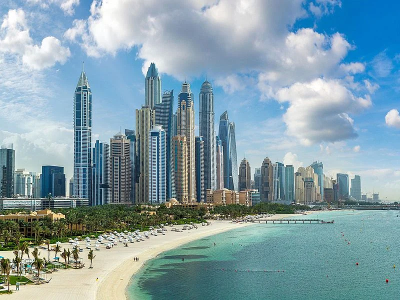 Dubai Marina in a summer day, United Arab Emirates