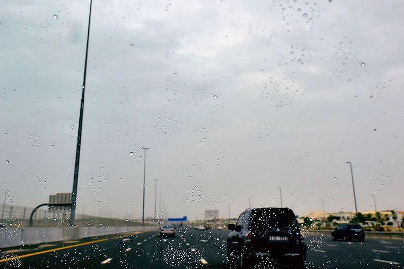 Dark rain clouds hover over Dubai on 26th July, 2022. 