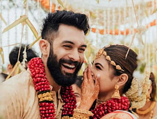 The couple got married in Goa. 
