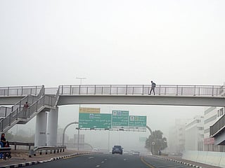 Dusty conditions prevailed in the UAE on Monday.