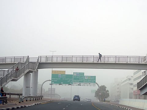 Dusty conditions prevailed in the UAE on Monday.