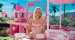 This image released by Warner Bros. Pictures shows Margot Robbie in a scene from "Barbie." (Warner Bros. Pictures via AP)