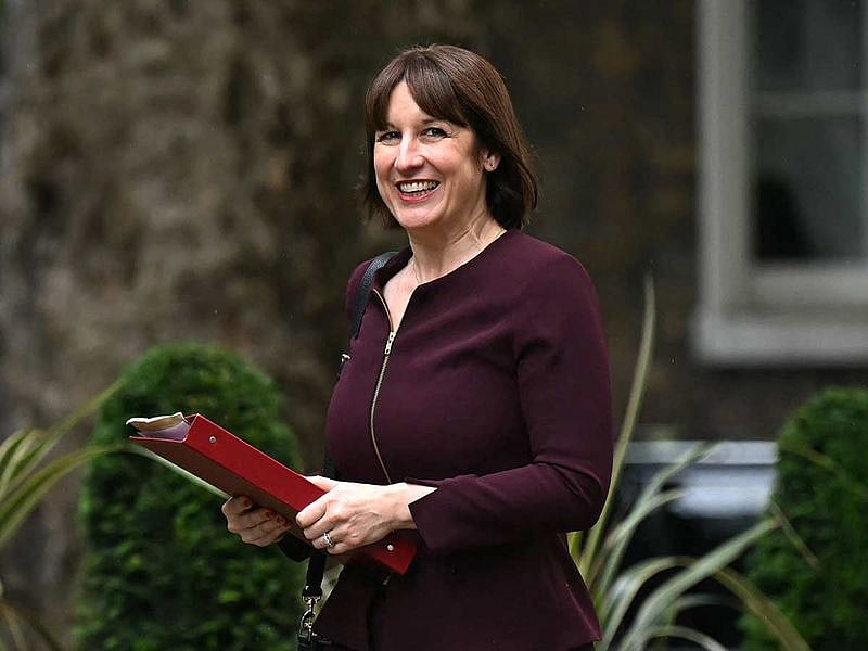 Britain's Chancellor of the Exchequer Rachel Reeves arrives to attend a cabinet meeting at 10 Downing Street in London on July 6, 2024.