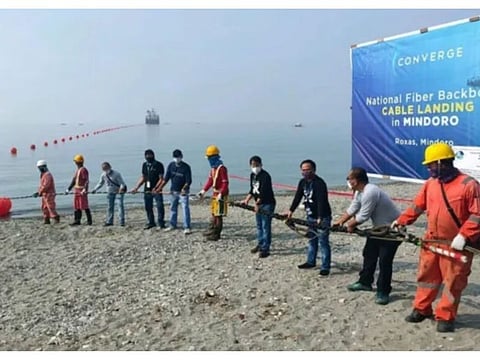 Fiber-optic cable landing in the Philippines. It forms part of the multi-billion National Fiber Backbone Project that aims to bring high-speed internet to the country of 119 million people. 