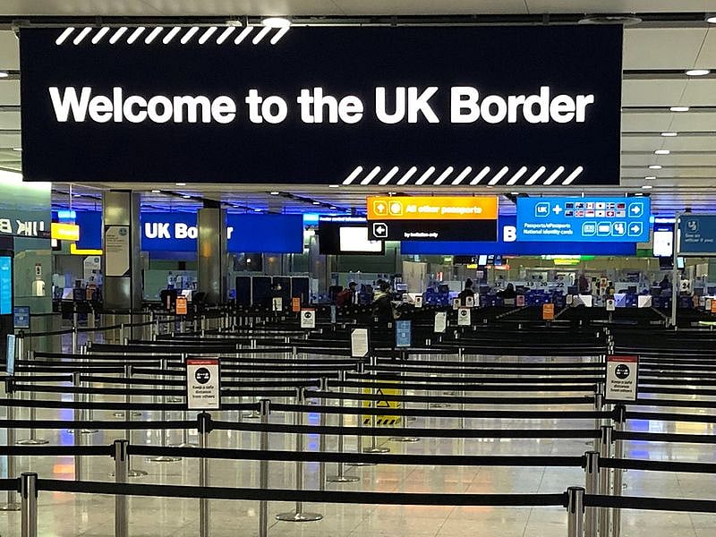 Stock London Heathrow Airport UK Britain passengers