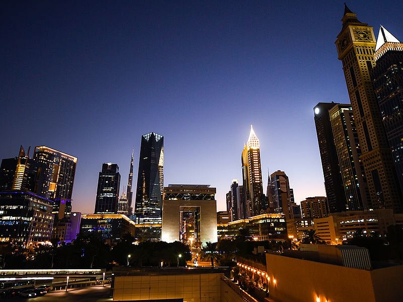 Stock Dubai skyline 