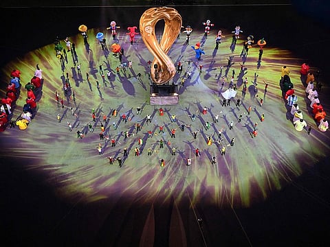 Dancers perform during the opening ceremony ahead of the Qatar World Cup in 2022.