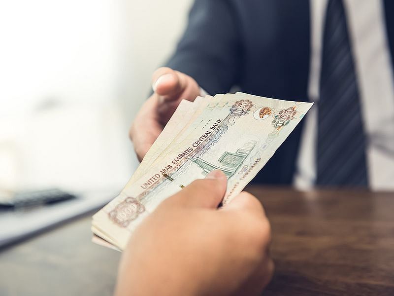 Stock Dirhams ATM cash currency