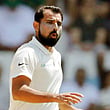 India's bowler Mohammed Shami, watches his delivery against South Africa's batsman Aiden Markram, during the first day of the second cricket test match between South Africa and India at Centurion Park in Pretoria, South Africa.