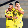 Al Wasl’s Fabio de Lima celebrates with a teammate during the AGL match against Dibba.