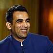 Indian cricketer Zaheer Khan speaks to the media in Mumbai on October 15, 2015.