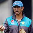 Pakistan’s bowling coach Azhar Mahmood during nets at The Oval. He has been working with the Pakistan team since their last tour of England in 2016.