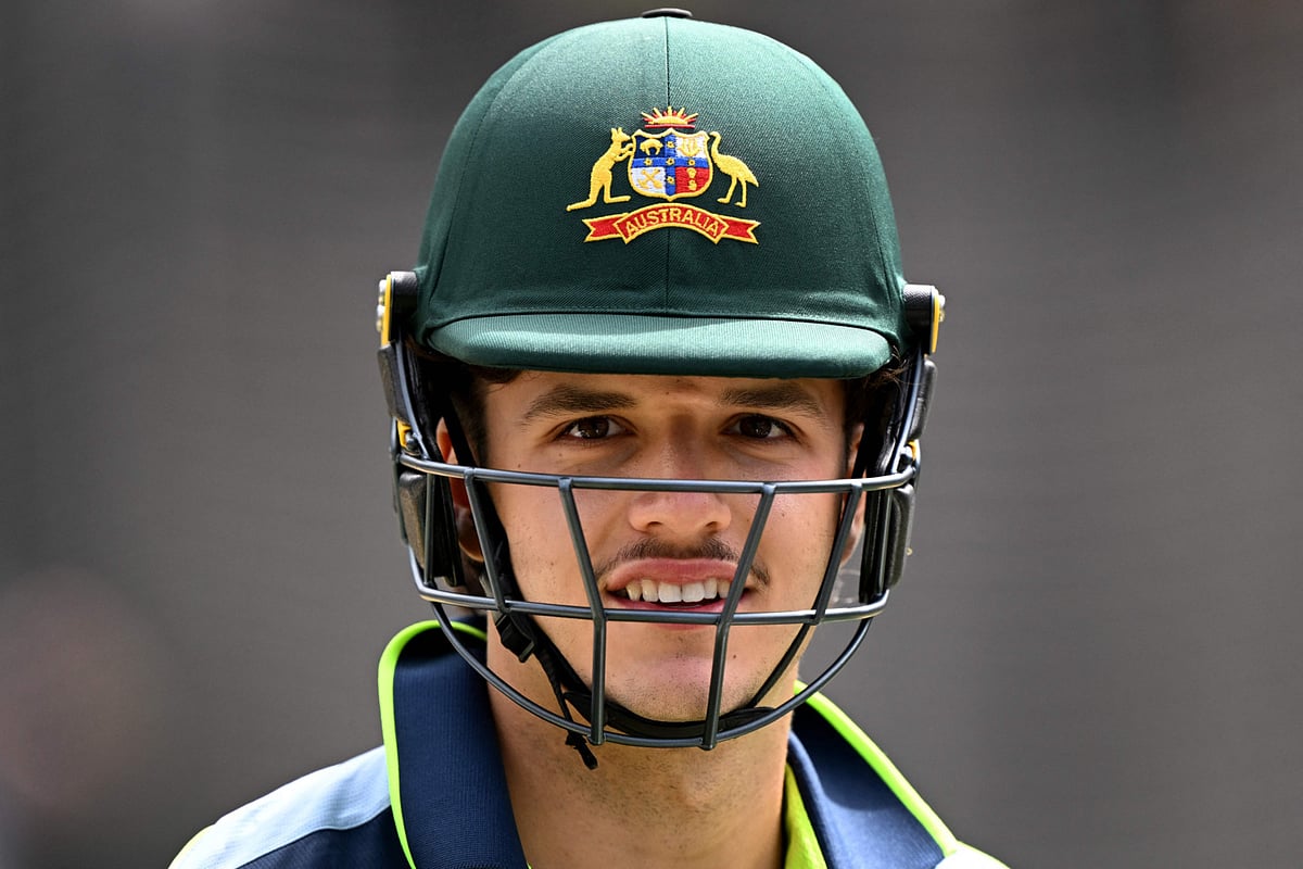 Australian opener Sam Konstas prepares to bat in the nets at the Melbourne Cricket Ground on Tuesday. The teenager is set to make his debut against India during the Boxing Day Test, which begins on Thursday.