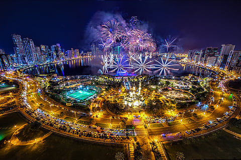 Sharjah will host a grand fireworks spectacle across three premier destinations: Al Majaz Waterfront, Al Heera Beach, and Khorfakkan Beach