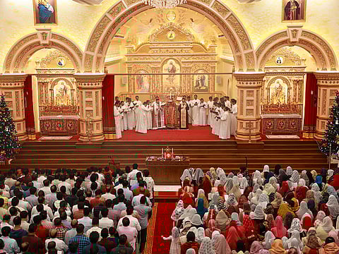 Christmas mass in the new church building located in Mushrif area