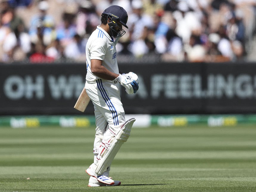 India's Rohit Sharma leaves the field after being dismissed on day five of the fourth cricket Test match against Australia at the Melbourne Cricket Ground (MCG) on Sunday.