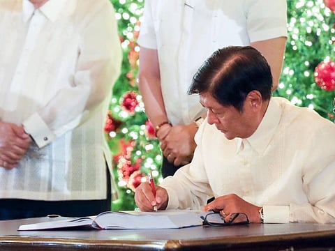 President Ferdinand Marcos Jr signed the $109-billion national budget for 2025 at the Malacañang Palace on Monday, December 30, 2024.
