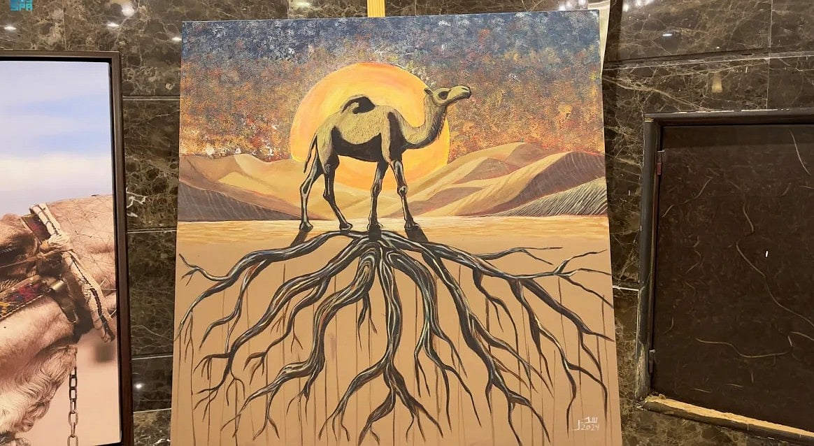 Artworks displayed at the exhibit capture age-time links with camels. 