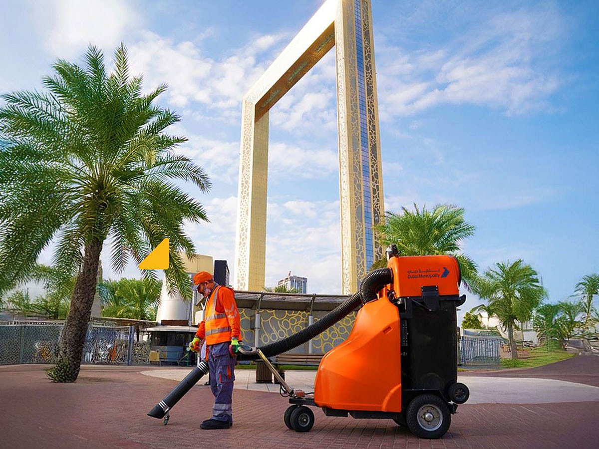 There's no sign that a huge fireworks show at Dubai Frame had attracted scores of people last night, thanks to Dubai Municipality's clean up efforts