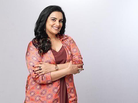 Actress and TV show host Shweta Menon
