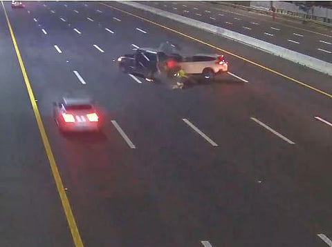 Abu Dhabi Police share footage of traffic violations causing accidents.
