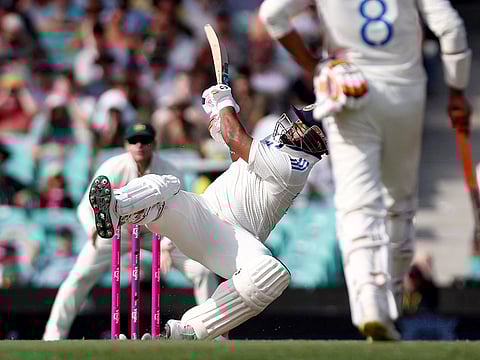 India’s Rishabh Pant hits a boundary during day two of the fifth Test match against Australia at The SCG in Sydney on January 4, 2025. 