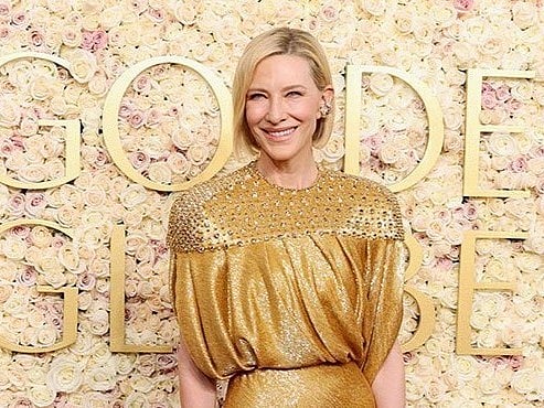 Cate Blanchett brings Cannes chic to the Golden Globes, reworking her Louis Vuitton gown into a dazzling statement of sustainability. 
Beads, bubbles, and pure brilliance—who says glam can’t be green? 
