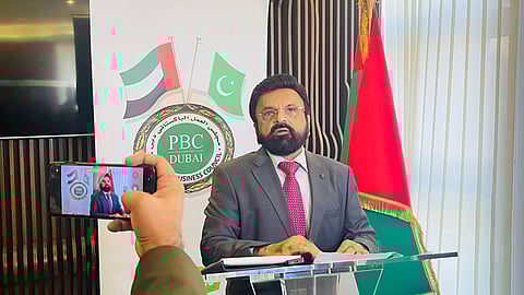 Shabbir Merchant, new elected Chairman of Pakistan Business Council, during the ceremony at the Pakistan Association in Dubai