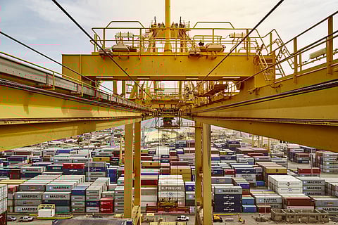 DP World's  global gross container handling capacity rose by 5% in the last 12 months.