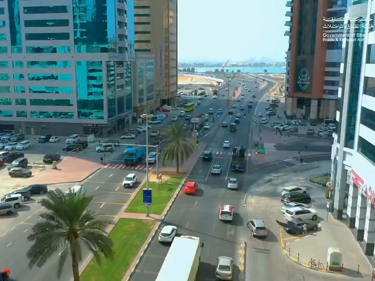 Still from Sharjah RTA video of Al Taawun Road