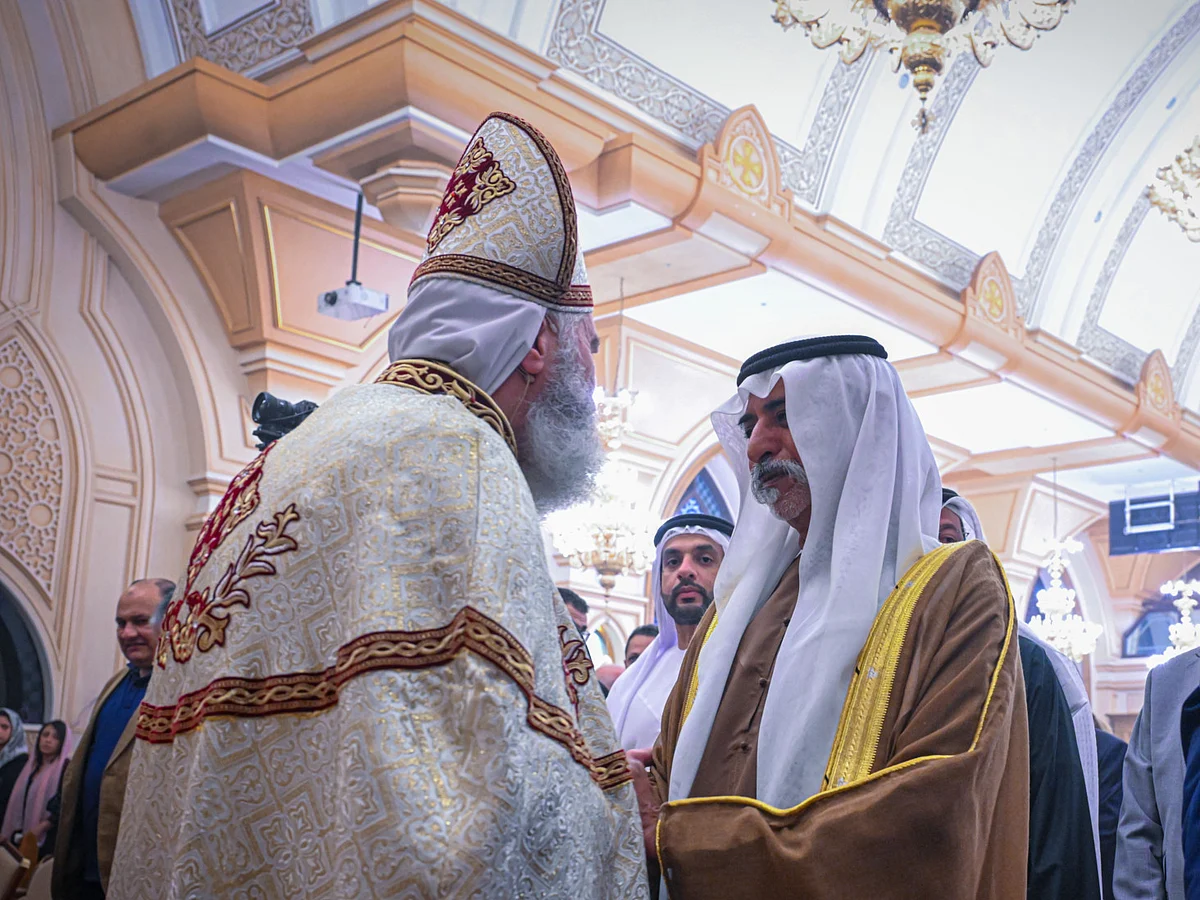 Sheikh Nahyan bin Mubarak Al Nahyan during the Egyptian Coptic Orthodox Church’s Christmas celebrations in Abu Dhabi