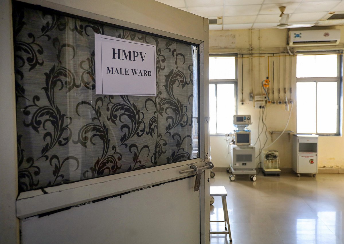 A view of HMPV male ward, at Civil Hospital in Ahmedabad on Tuesday. 