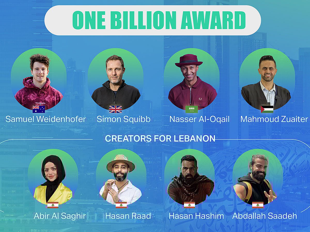 Five content creators from around the world have been shortlisted for the $1million prize. The prize will be given on the closing day of the 1 Billion Followers Summit.
