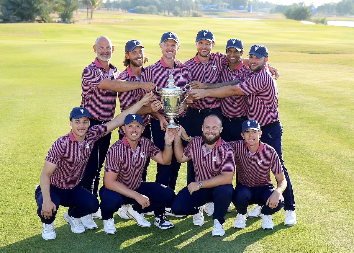 Team GB & Ireland with the trophy after winning the Team Cup in Abu Dhabi on Sunday.