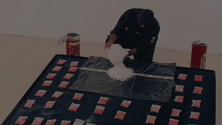 The seized drugs after the gang was arrested in Kuwait.