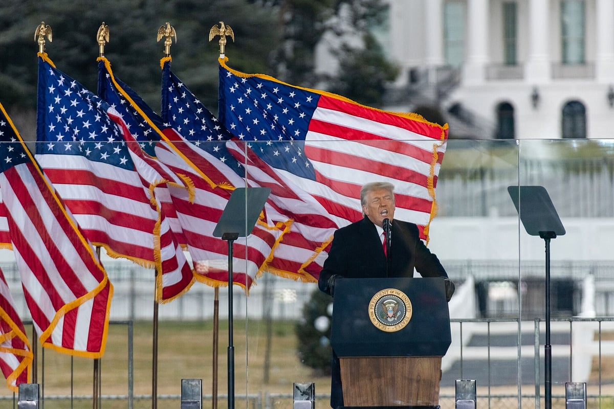 Donald Trump near the White House in Washington, DC, on Jan. 6, 2021