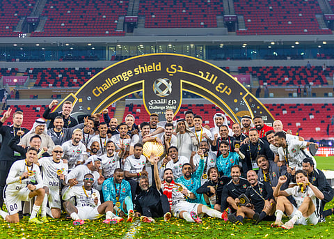 Shabab Al Ahl celebrate their triumph
