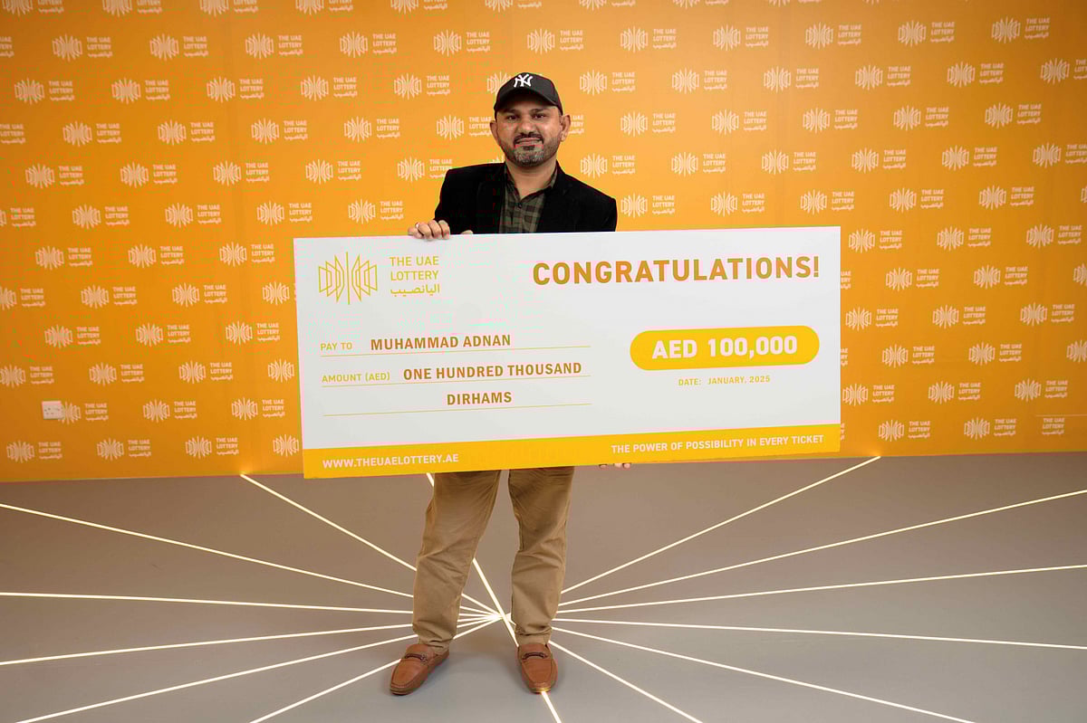 Muhammad Adnan from Pakistan wins Dh100,000 in the latest draw of the UAE Lottery