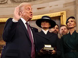 Why didn’t Trump place his hand on the Bible while taking oath?