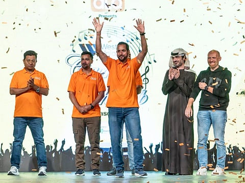 Baljeet Kumar wins the Singer of the Season title in the grand finale of Camp Ka Champ singing contest in Dubai on Sunday