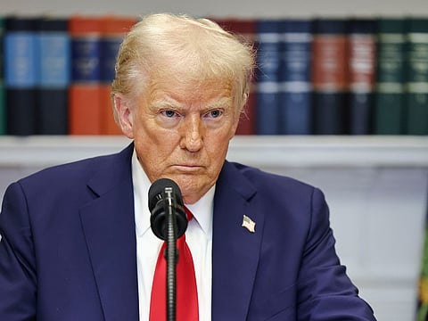 US President Donald Trump in the Roosevelt Room of the White House in Washington, DC, US, on Tuesday, Jan. 21, 2025. 