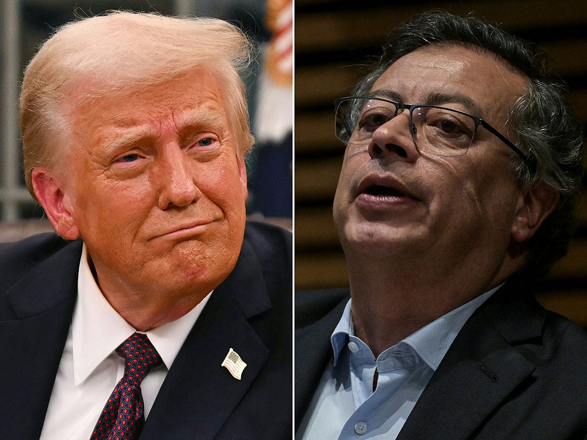 US President Donald Trump (L) and Colombian President Gustavo Petro (R).