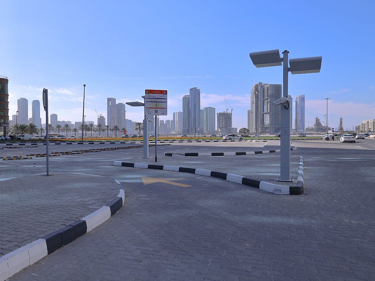 A newly-opened smart parking lot in Al Khan